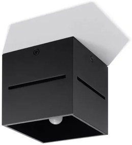 Plafoniera Quadrata da Soffitto in Alluminio LOBO G9 Nera da interno