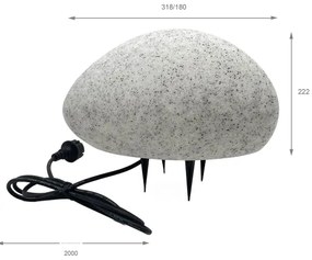 Lampada da esterno decorativa LUMISTONE 1xE27/15W/230V IP65 diam. 31,8 cm