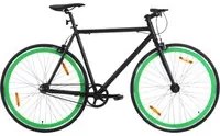 Bicicletta a Scatto Fisso Nera e Verde 700c 55 cm 92256