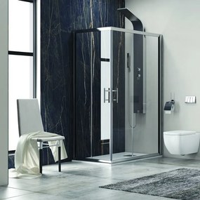 Cabina doccia 100x70 cm rettangolare con 2 ante scorrevoli KF1000 - KAMALU
