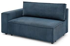 Modulo divano in velluto a coste blu scuro, angolo sinistro Nihad modular - Bobochic Paris