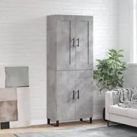 Credenza Grigio Cemento 69,5x34x180 cm in Legno Multistrato 3199581