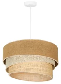 Duolla - Lampadario a sospensione con filo YUTE TRIO 1xE27/15W/230V diametro 45 cm marrone/grigio/beige