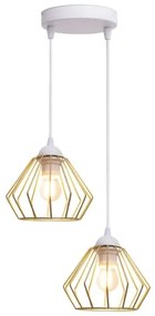 Lampadario a sospensione con filo CEED GOLD 2xE27/60W/230V diametro 28 cm bianco/oro