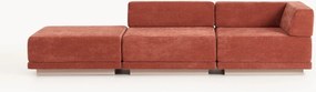 Divano componibile 4 posti con poggiapiedi Colin