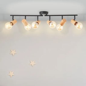 Brilliant - Lampada con 6 faretti KERRY 6xE27/40W/230V nero/bambù