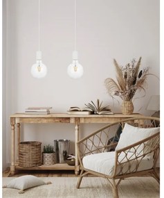 Lampadario a sospensione con filo MIROS 2xE27/60W/230V bianco