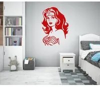 WONDER WOMAN - Adesivo murale wall sticker in vinile 55x80 cm Colore: Rosso