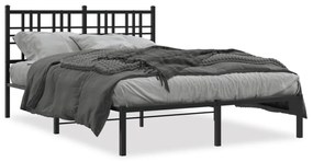 Giroletto Con Testiera İn Metallo Nero 140x190 Cm /