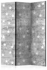 Paravento separè Stelle sul cemento - stelle bianche su texture di cemento grigio