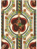 Mindthegap Tapete Venetian Ornament - Taupe/ Blue/ Red