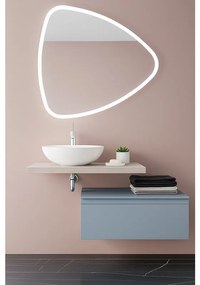 Mobile bagno con lavabo L 100 x H 32 x P 46 cm lavabo-rovere ice; cassetto-blu pastello opaco 1 cassetto per vasca a sinistra Ofset