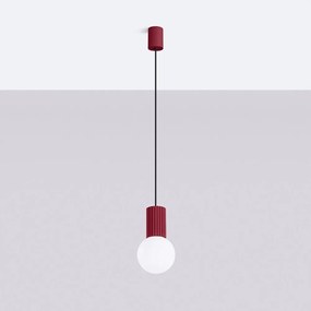 Lampadario burgundy con paralume in vetro ø 12 cm Orbital – Sollux