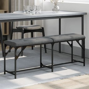 Panca Da Pranzo Grigio Scuro 124x32x45 Cm İn Acciaio E Tessuto /