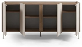 Cassettiera effetto rovere in colore crema-naturale 180x82x40 cm Lucile - Marckeric