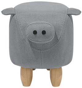 Pouf in tessuto grigio chiaro PIGGY Beliani