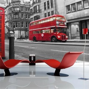 Fotomurale Cabina telefonica e autobus a due piani: Londra