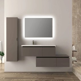 Mobile bagno 140 cm sospeso grigio talpa Slide