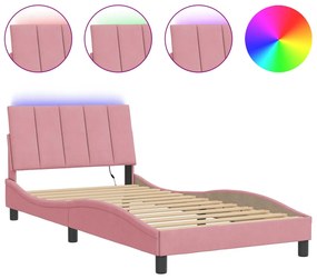 Giroletto con luci led rosa 100x200 cm in velluto