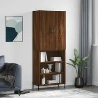 Credenza Rovere Marrone 69,5x34x180 cm in Legno Multistratocod mxl 77885