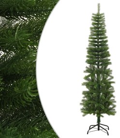 Albero di Natale Artificiale Sottile con Base in PE, 180 cm