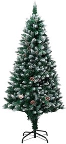 Albero di Natale Preilluminato con Palline e Pigne 150 cm