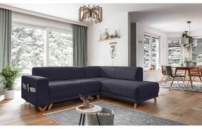 Divano angolare color antracite allungabile e con contenitore (penisola a destra/a L) Classy Sophie – Miuform