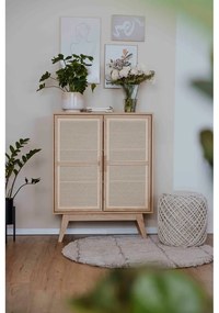 Mobiletto colore naturale in rovere decorato 87x110 cm Bridget - Støraa