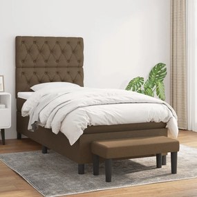 Giroletto A Molle Con Materasso Marrone Scuro 80x200 Cm Tessuto /