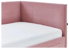 Letto da bambini con sponde rosa imbottito con contenitore con rete inclusa 120x200 cm Cool – Meise Möbel