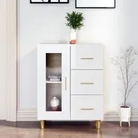 Credenza 69,5x34x90 cm in Legno Multistrato Bianco Lucido 812210