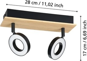 Eglo 901203 - Faretto LED RIELVES 2xLED/4,2W/230V nero/marrone