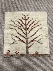 Gabbeh Tappeto 40 x 40 Beige (Iran) Annodato A Mano