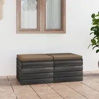 Pouf da Giardino su Pallet 2 pz con Cuscini in Massello di Pinocod mxl 94221