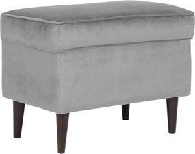 Pouf imbottito Ron in velluto grigio - Blu14