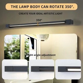 Brilagi-LED Illuminazione per specchio da bagno AQUA LINE LED/24W/230V 90 cm IP44 nero