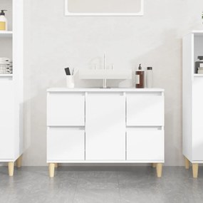 Mobile Lavabo Bianco 80x33x60 Cm İn Legno Multistrato /