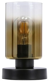 Lampada da tavolo nera con paralume in vetro (altezza 20 cm) Aspra - Candellux Lighting