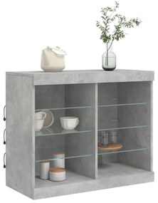 Credenza con luci led grigio cemento 81x37x67 cm