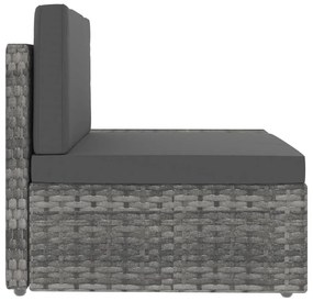 Set Divani da Giardino 4 pz in Polyrattan Grigio