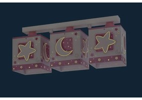 Dalber 63233NS - Plafoniera per bambini MOON LIGHT 3xE27/60W/230V rosa