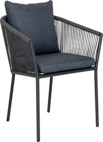 Sedia da esterno grigio scuro in metallo/in imbottito Salerno – House Nordic