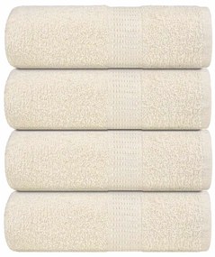 Asciugamani Ospiti 4 Pz Crema 30x50 Cm 360 G/m² 100% Cotone /
