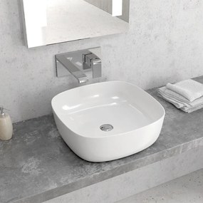 Lavabo D'Appoggio 41x41 Cm Karag Bianco Lucido