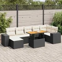 Set Divani da Giardino con Cuscini 8 pz Nero in Polyrattan 3327402