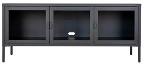 Tavolo TV in metallo nero 130x55 cm Brisbane - House Nordic