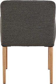 Sedia da pranzo grigia in imbottito con braccioli Zoe – Actona