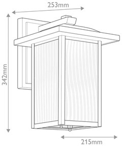 Kichler KL-CAPPANNA-M-BKT - Applique da esterno M CAPPANNA 1xE27/60W/230V IP44
