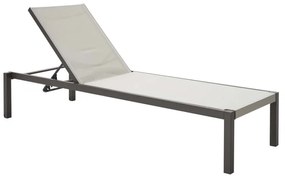 Lettino senza cuscino NATERIAL in alluminio moka e seduta beige