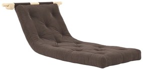 Poltrona marrone scuro allungabile con rivestimento in velluto a coste Hooked – Karup Design